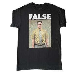 Ripple Junction Men Shirt M Black Graphic Print Dwight Schrute Tee Logo “False”